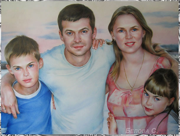 портрет семьи на отдыхе