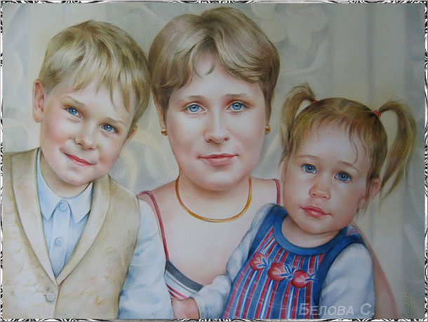 портрет мамы и детей