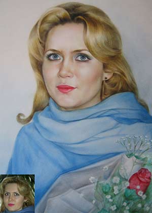 портрет девушки с розой